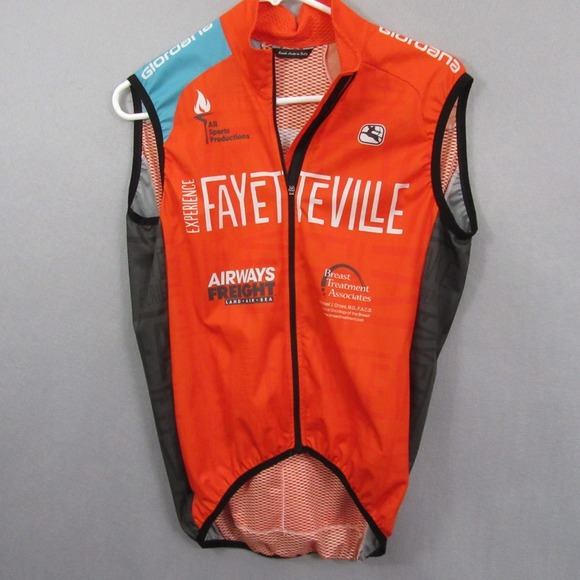 Giordana Other - Giordana Mens Cycling Vest S Orange Windbreaker Mesh Full Zip Active